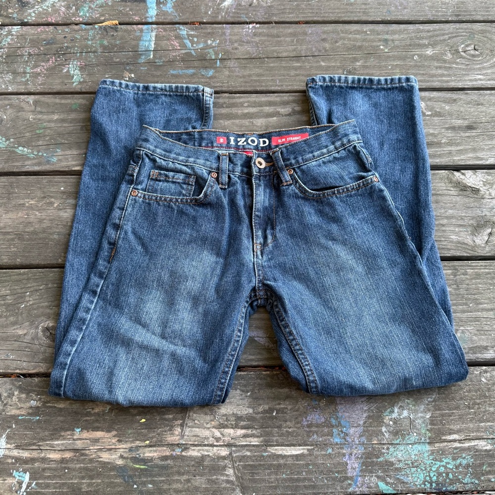 IZOD Boy’s Slim Straight Blue Jeans